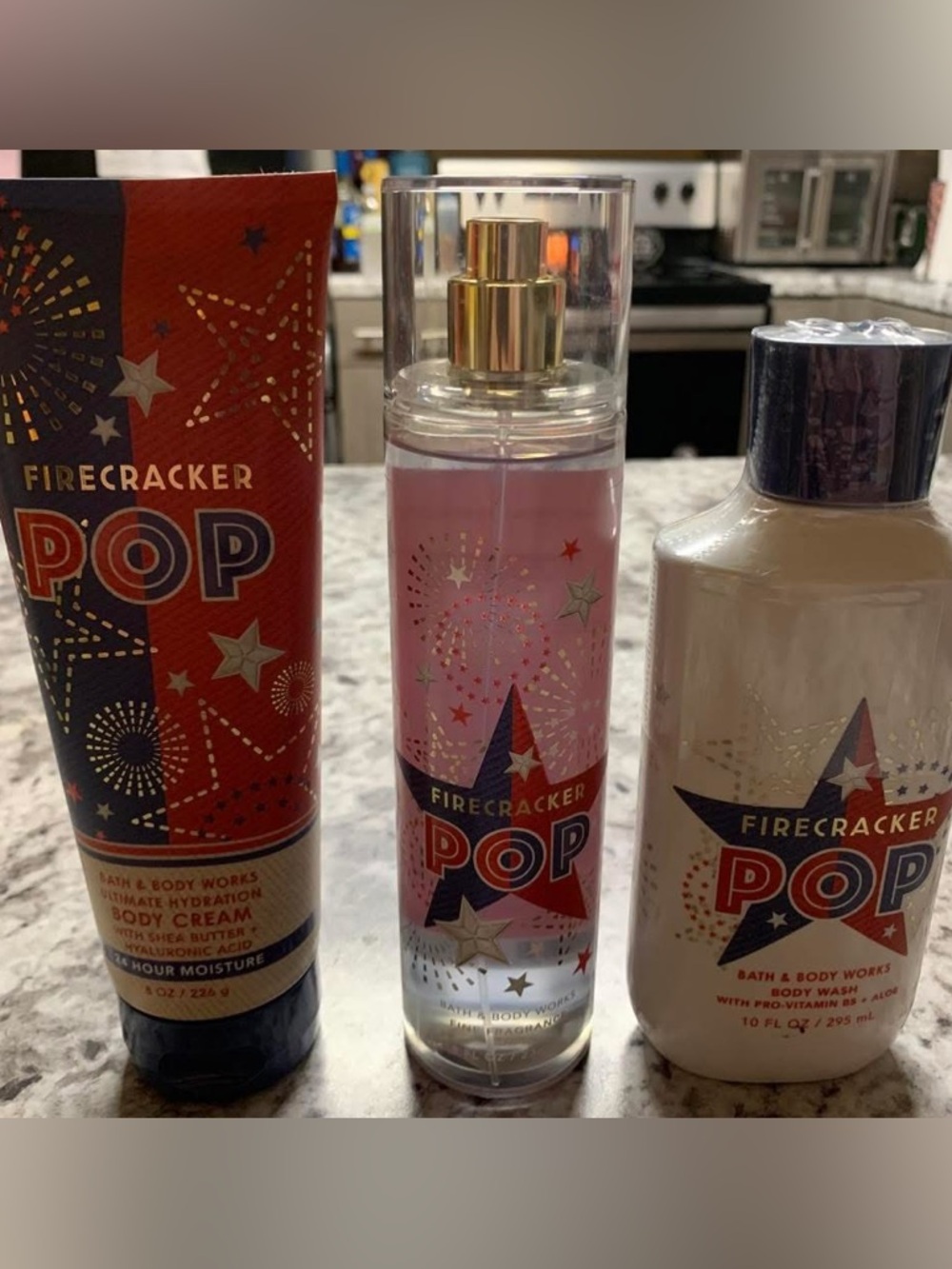 Bath & Body Works Firecracker Pop Fragrance Mist, Body Cream, Body Wash FULLSIZE